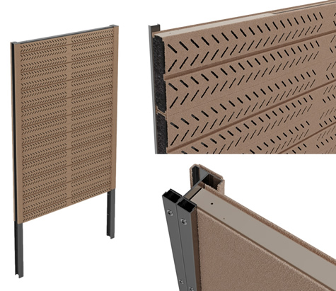 brown acoustic fence