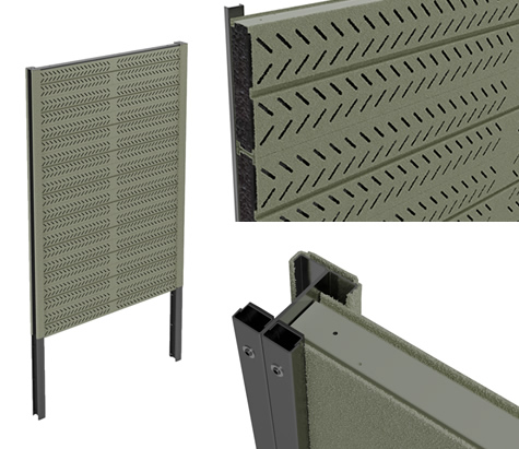 green sound proof fence